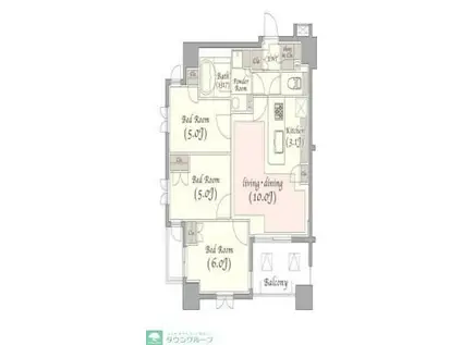 KDXレジデンス錦糸町(3LDK/5階)の間取り写真