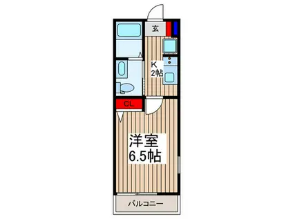 リガーレ(1K/1階)の間取り写真