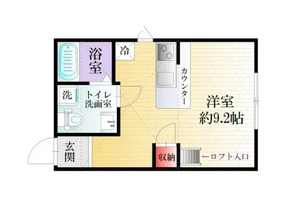 PRIMA十番館(1K/1階)の間取り写真