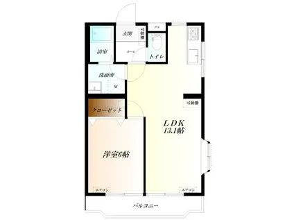 メゾンソレイユ WIFI対応(1LDK/2階)の間取り写真