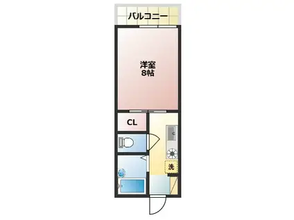 サニーハウス(1K/2階)の間取り写真