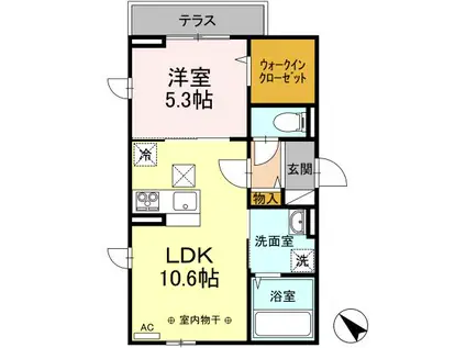 アグノスエーナ(1LDK/3階)の間取り写真