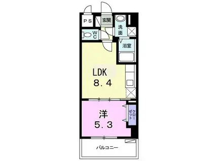 アンドーバーテラス識名(1LDK/1階)の間取り写真