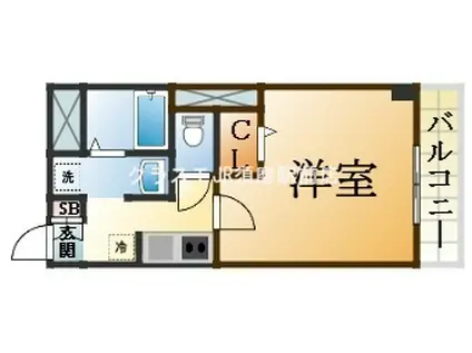 クレアドル須磨II(1K/4階)の間取り写真