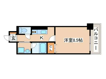 リラシオ西明石駅前(1K/8階)の間取り写真