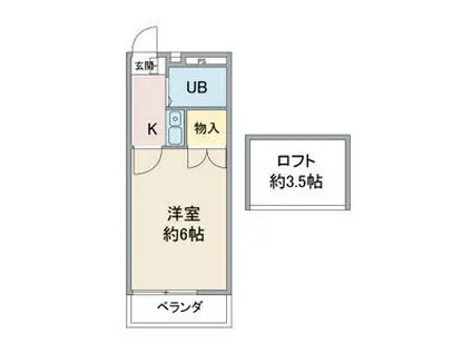 カーサ栄生(1K/2階)の間取り写真