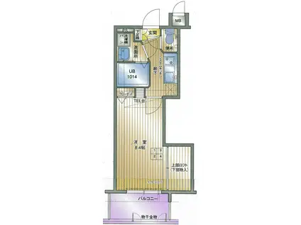 アクタス薬院大通(1K/6階)の間取り写真