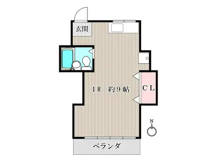 メゾンハルミ(ワンルーム/2階)の間取り写真