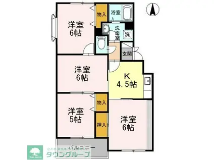 メゾンマツヤ(4K/1階)の間取り写真