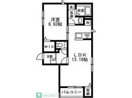 川越市木野目計画(1LDK/1階)の間取り写真