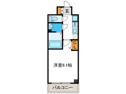 スプランティッド天王寺DUE(1K/8階)の間取り写真