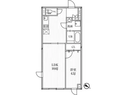 PASEO目黒 パセオ目黒(2DK/4階)の間取り写真
