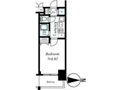 SAKAEリバースタイル(1K/2階)の間取り写真