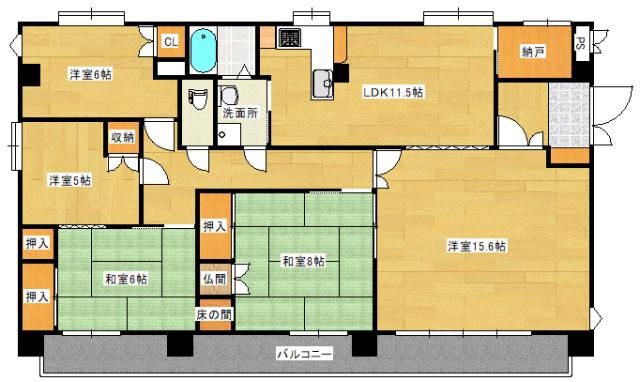 グリームマンション(5LDK/3階)の間取り写真