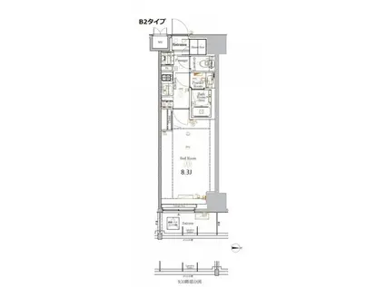 ラクラス蒲田II(1K/8階)の間取り写真