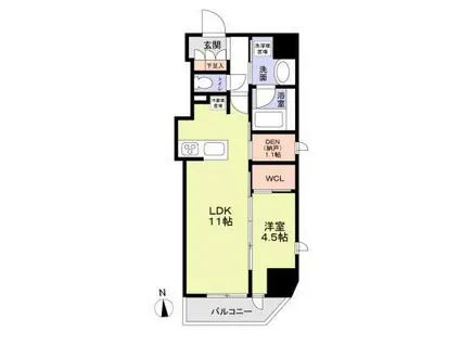 ジオエント中野(1LDK/8階)の間取り写真