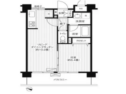 ブランネージュ多摩川(1LDK/3階)の間取り写真