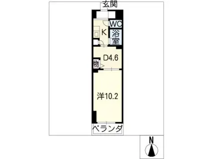 FULLLIFE旭(1DK/2階)の間取り写真