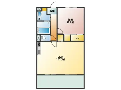 スターターマンション緑町 II番館(1LDK/1階)の間取り写真