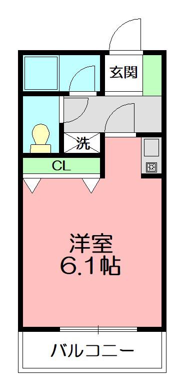 メゾン日の出(ワンルーム/1階)の間取り写真