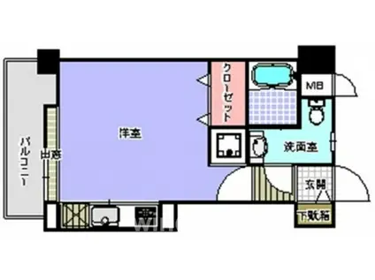 エステートモア高宮レーブ(ワンルーム/2階)の間取り写真