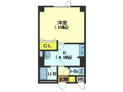 トクトラストVI(1K/4階)の間取り写真