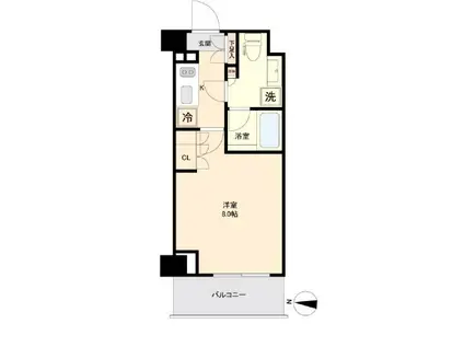 KI-LIGHT KINSHICHO(1K/2階)の間取り写真