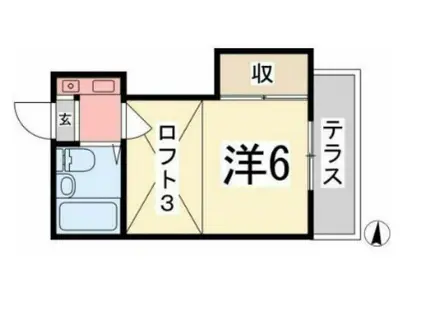 スマイル神和(1K/1階)の間取り写真