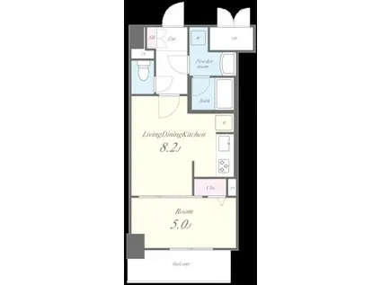 ロータス・ガーデン城南(1LDK/2階)の間取り写真