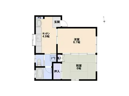 アルカディアI(2K/2階)の間取り写真