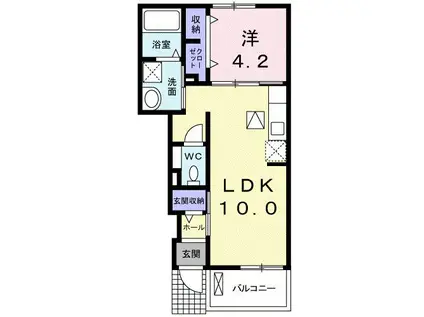 アダージォ(1LDK/1階)の間取り写真
