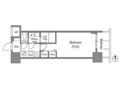 スプランディッド淀屋橋DUE(1K/4階)の間取り写真