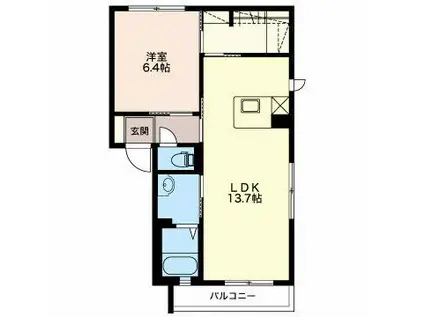 サウスバレー(1LDK/1階)の間取り写真