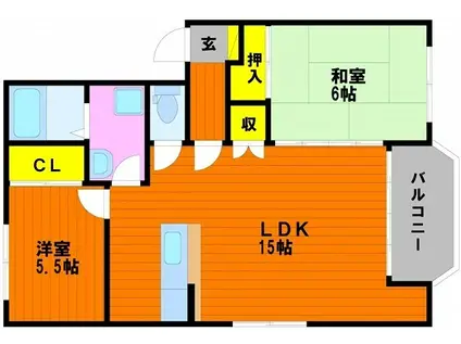 ヴェル・フィオーレNT D棟(2LDK/1階)の間取り写真