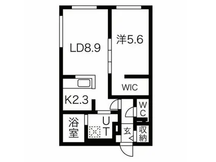ラフィナート発寒中央(1LDK/3階)の間取り写真