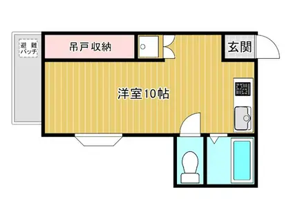 ラフィーネ平安(ワンルーム/2階)の間取り写真