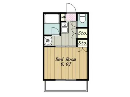 ルフィーノ妻田(1K/2階)の間取り写真