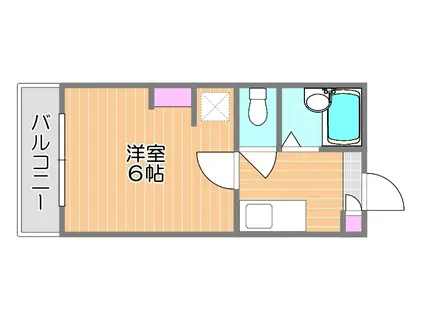 プレアール南方I(1K/2階)の間取り写真