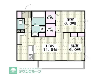 FREESIA(2LDK/1階)の間取り写真