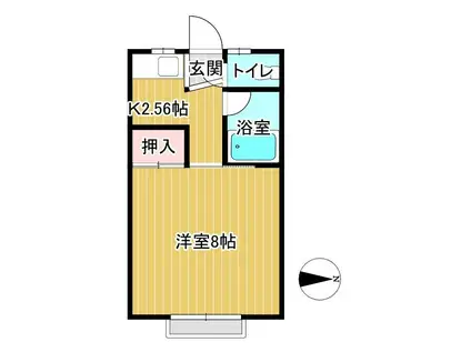 ハイツイーハトーブIII(1K/1階)の間取り写真