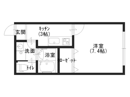 エミレーツI(1K/1階)の間取り写真