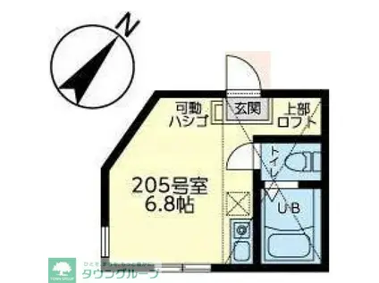 ユナイト小机アペリティフ(ワンルーム/2階)の間取り写真