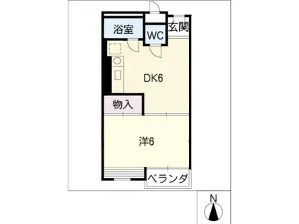 ハイライフ本山(1DK/3階)の間取り写真