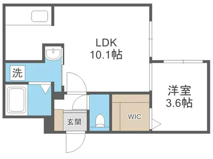 DPレジデンス北広島(1LDK/3階)の間取り写真