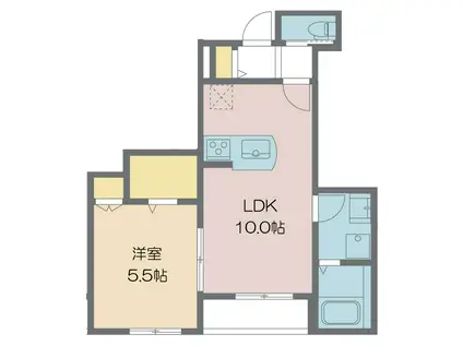 ドミール西川口(1LDK/1階)の間取り写真