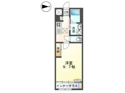 ガーデン(1K/1階)の間取り写真