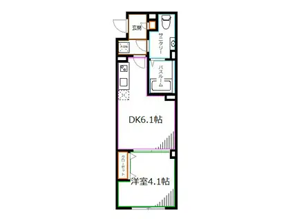 エルファーロ善福寺(1DK/1階)の間取り写真