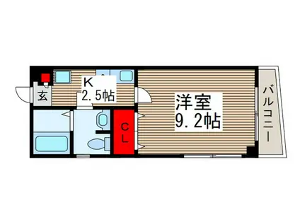 ロゼット(1K/3階)の間取り写真
