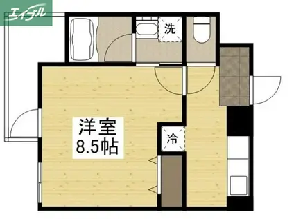 THE MODERN 京町(1K/6階)の間取り写真