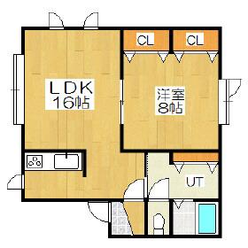 ベルシーヌ港南(1LDK/2階)の間取り写真